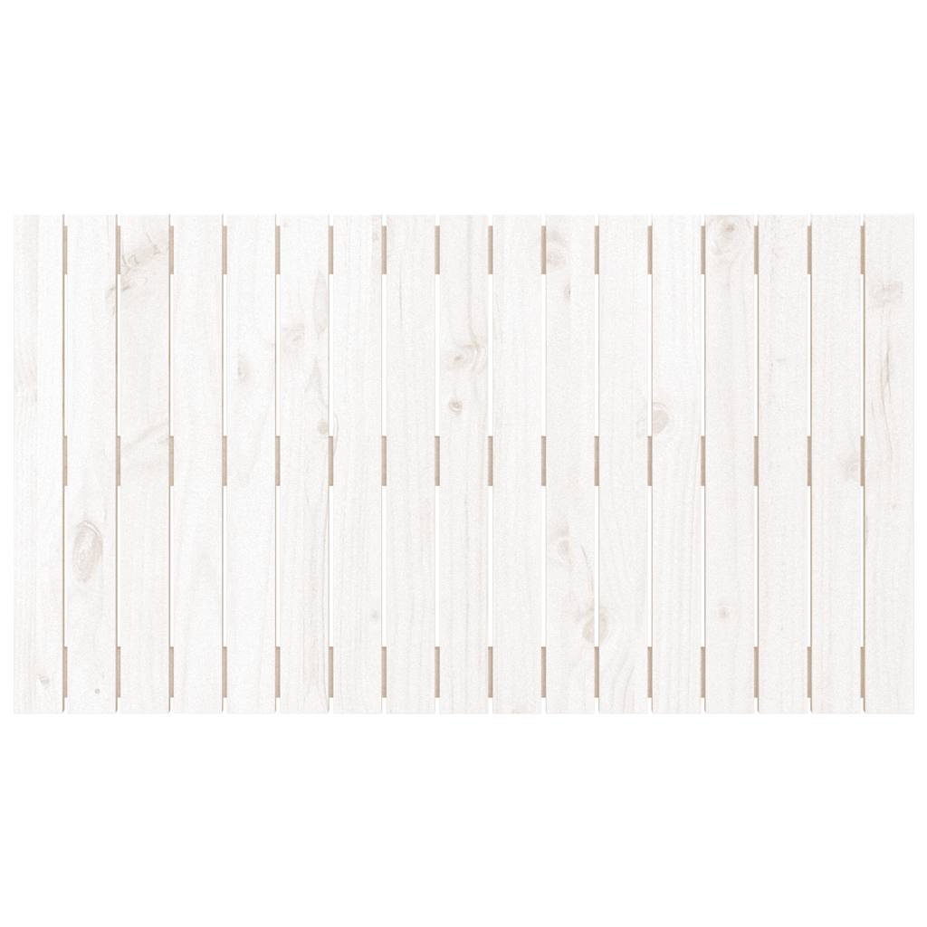 Κεφαλάρι Τοίχου Λευκό 108x3x60 εκ. από Μασίφ Ξύλο Πεύκου