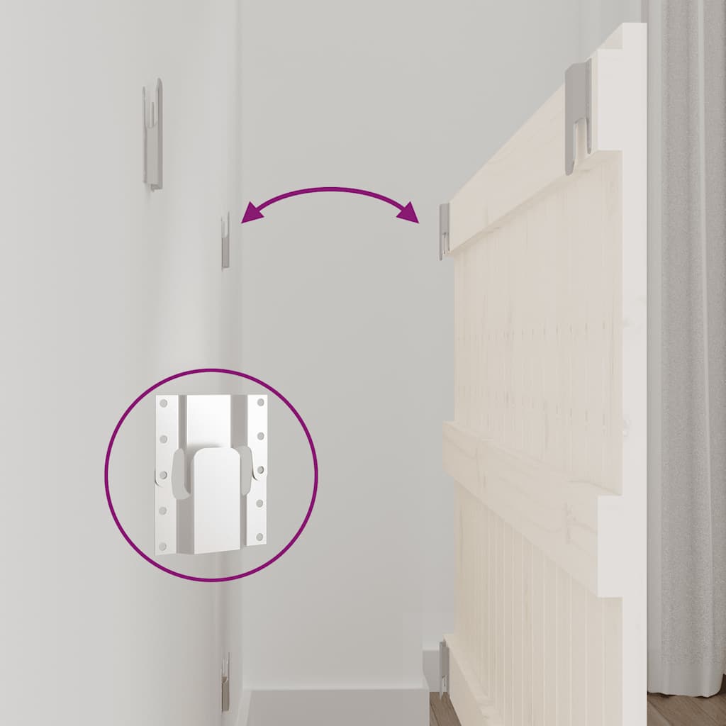 Κεφαλάρι Τοίχου Λευκό 95,5x3x60 εκ. από Μασίφ Ξύλο Πεύκου