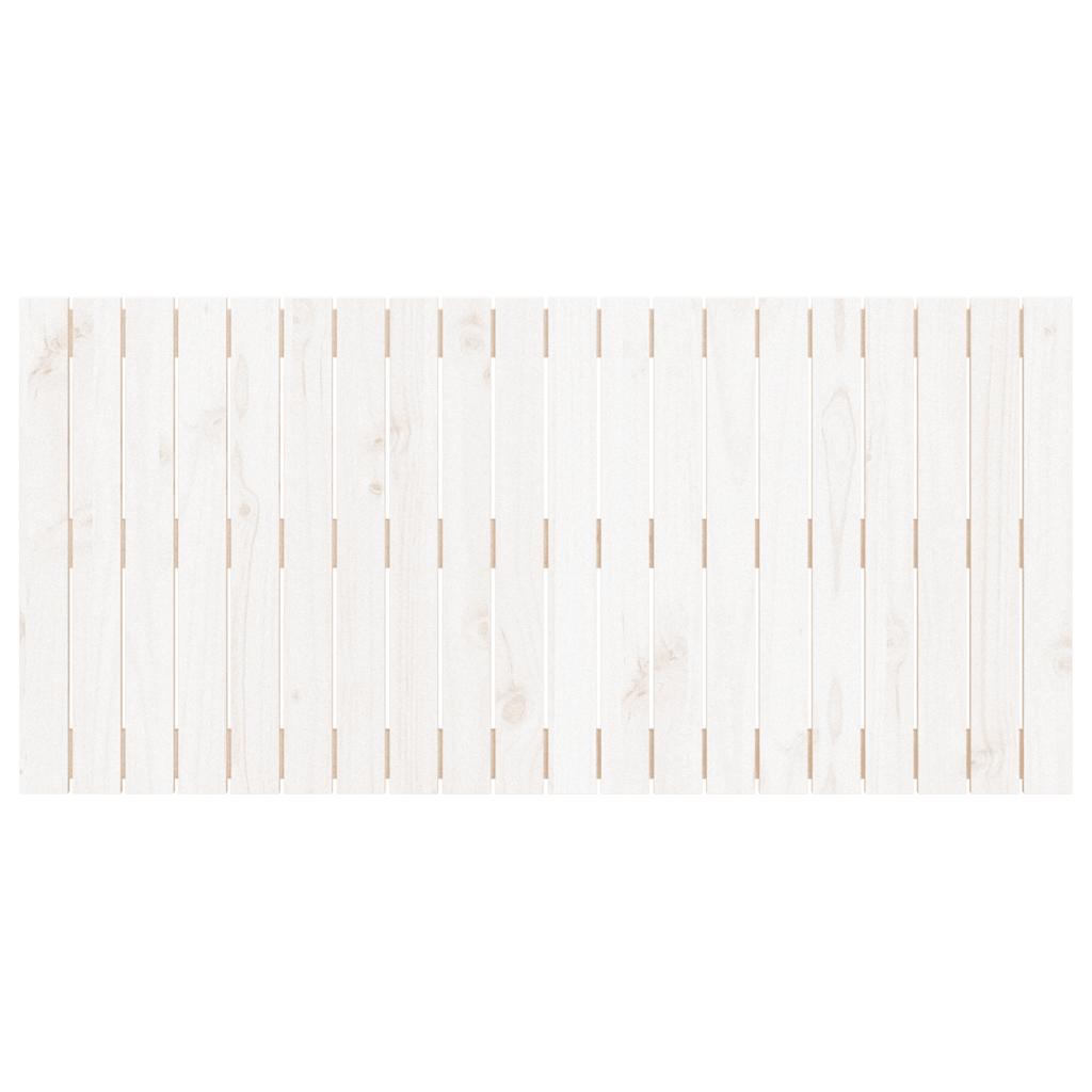 Κεφαλάρι Τοίχου Λευκό 127,5x3x60 εκ. από Μασίφ Ξύλο Πεύκου
