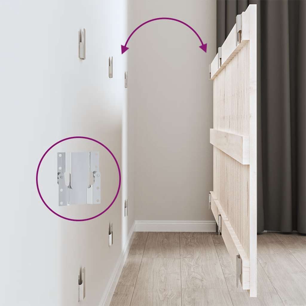 Κεφαλάρι Τοίχου Λευκό 159,5x3x60 εκ. από Μασίφ Ξύλο Πεύκου - Pakobazaar