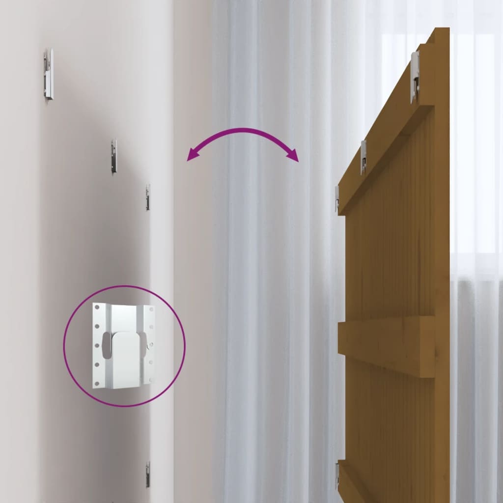 Κεφαλάρι Τοίχου Μελί 140x3x60 εκ. από Μασίφ Ξύλο Πεύκου