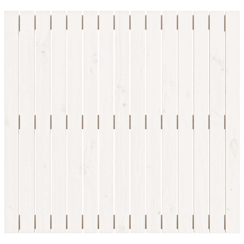 Κεφαλάρι Τοίχου Λευκό 95,5x3x90 εκ. από Μασίφ Ξύλο Πεύκου