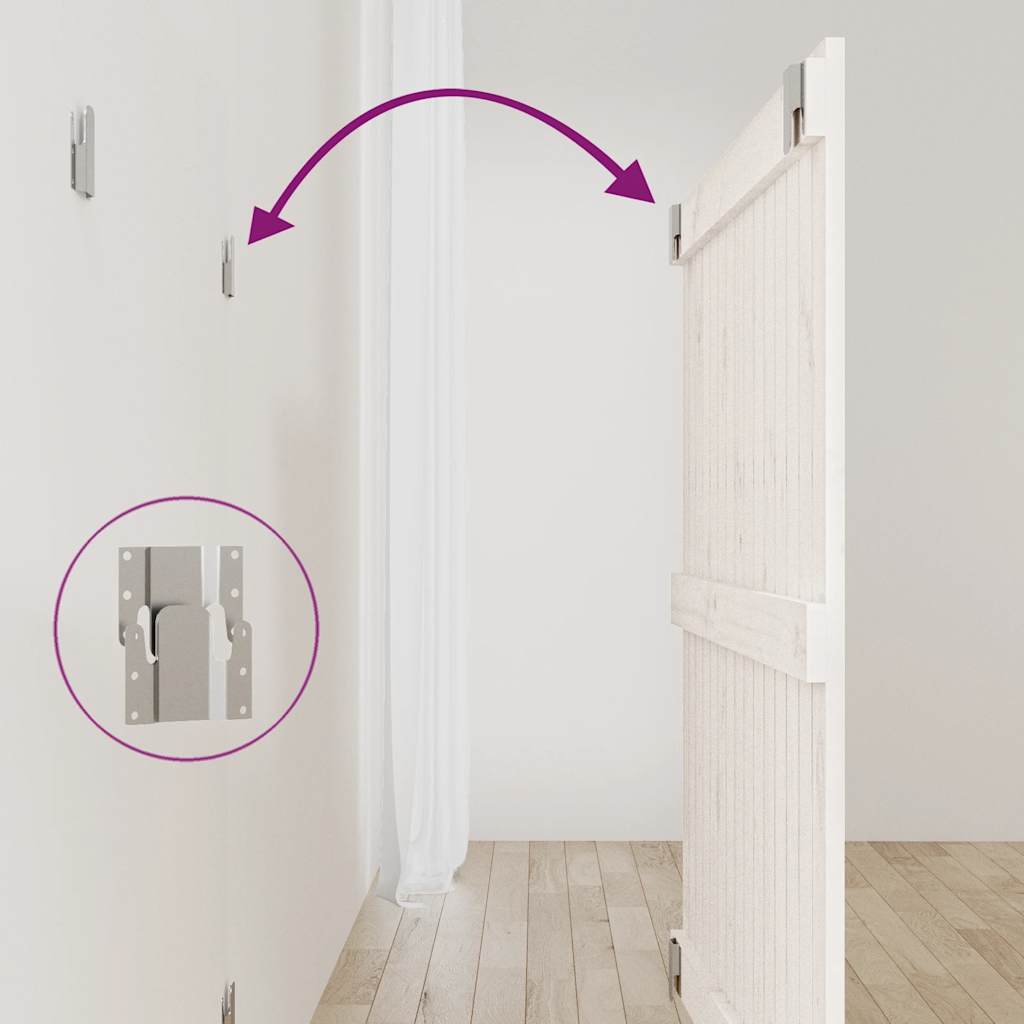 Κεφαλάρι Τοίχου Λευκό 95,5x3x90 εκ. από Μασίφ Ξύλο Πεύκου