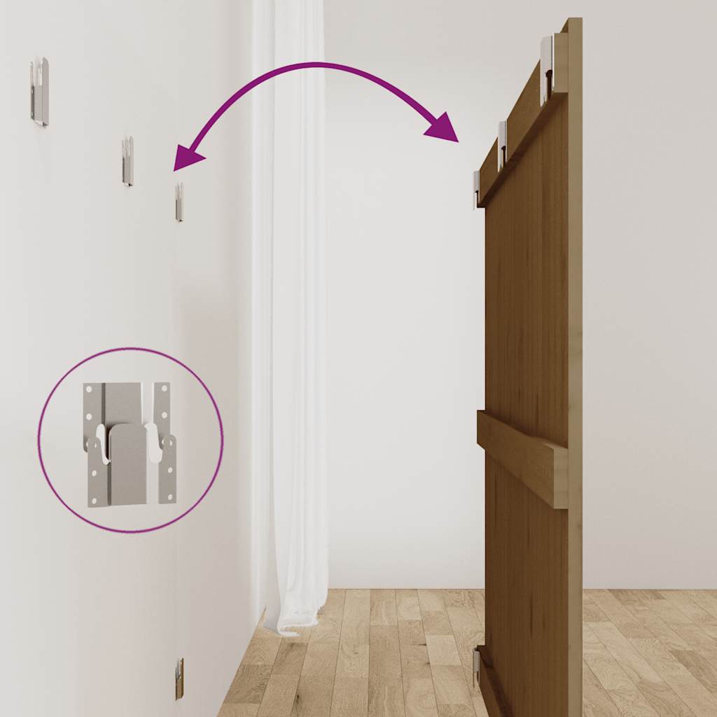 Κεφαλάρι Τοίχου Μελί 127,5x3x90 εκ. από Μασίφ Ξύλο Πεύκου