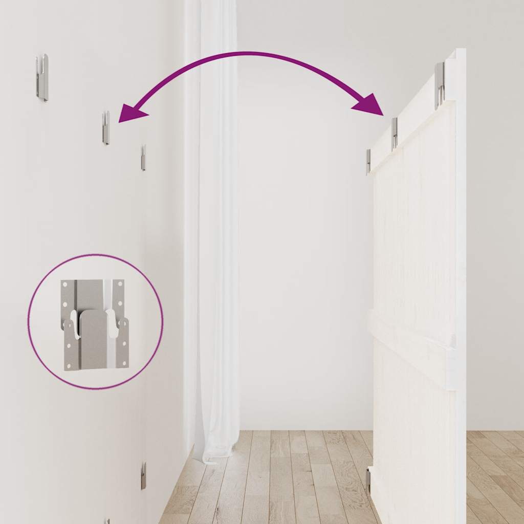 Κεφαλάρι Τοίχου Λευκό 147x3x90 εκ. από Μασίφ Ξύλο Πεύκου