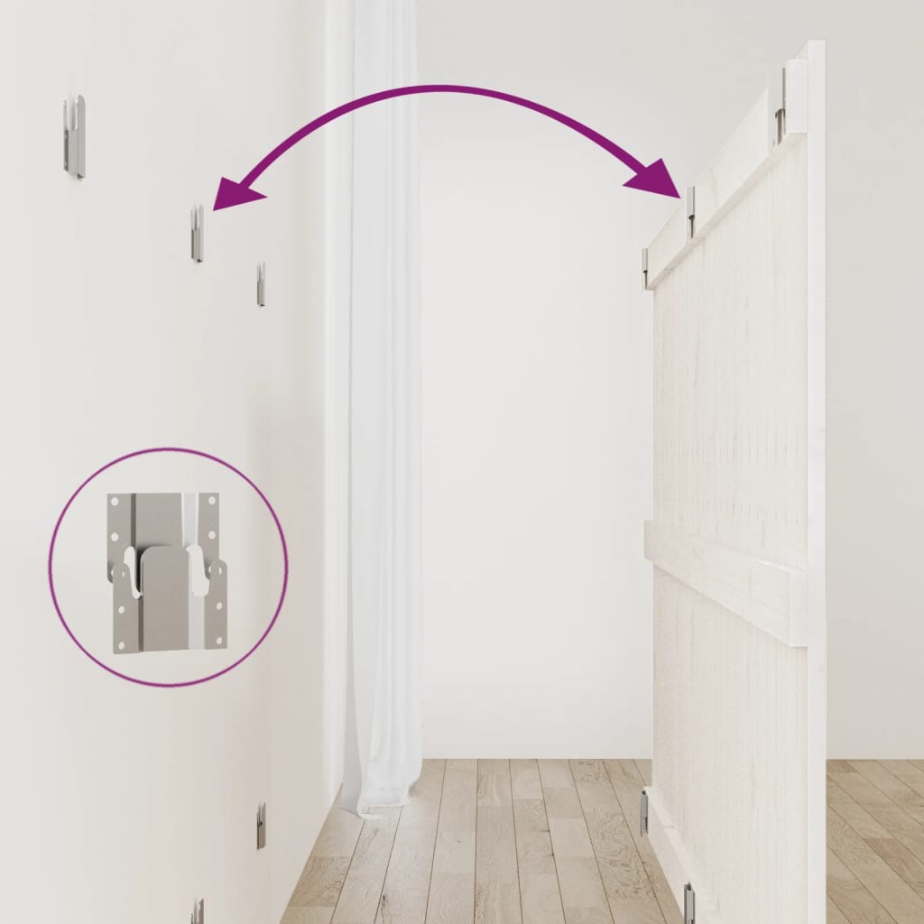 Κεφαλάρι Τοίχου Λευκό 159,5x3x90 εκ. από Μασίφ Ξύλο Πεύκου