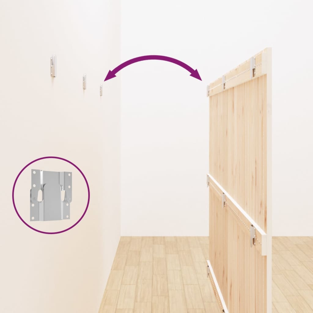 Κεφαλάρι Τοίχου Λευκό 204 x 3 x 110 εκ. από Μασίφ Ξύλο Πεύκου