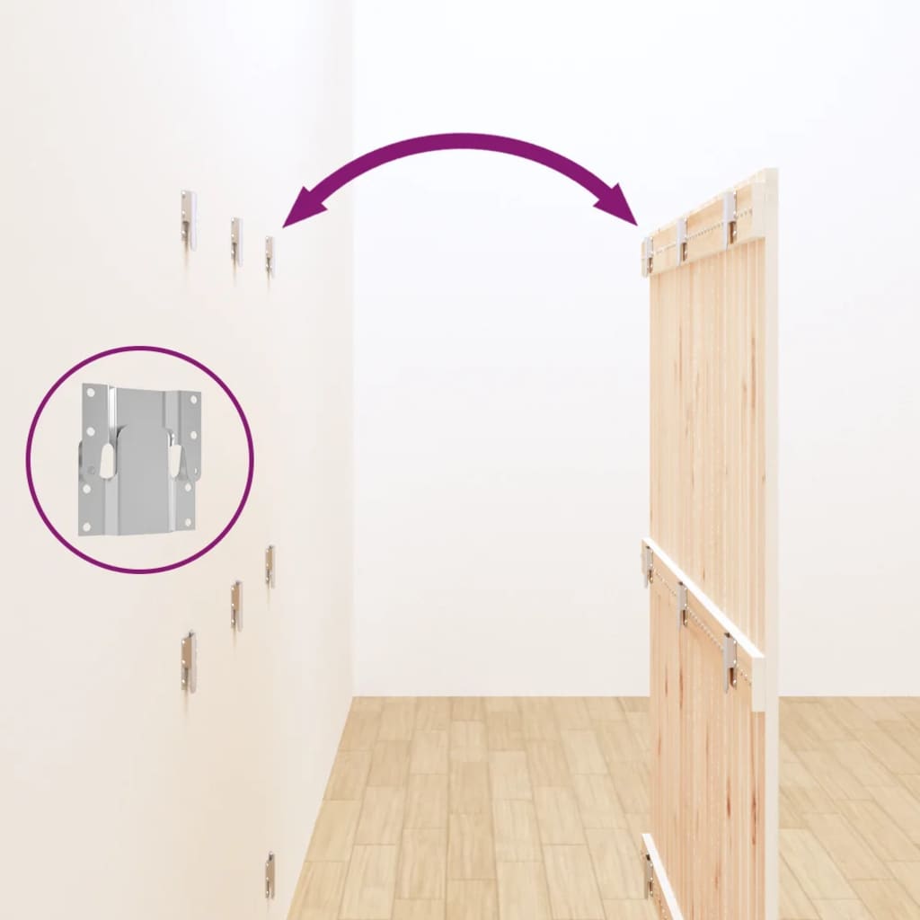 Κεφαλάρι Τοίχου Λευκό 127,5x3x110 εκ. από Μασίφ Ξύλο Πεύκου