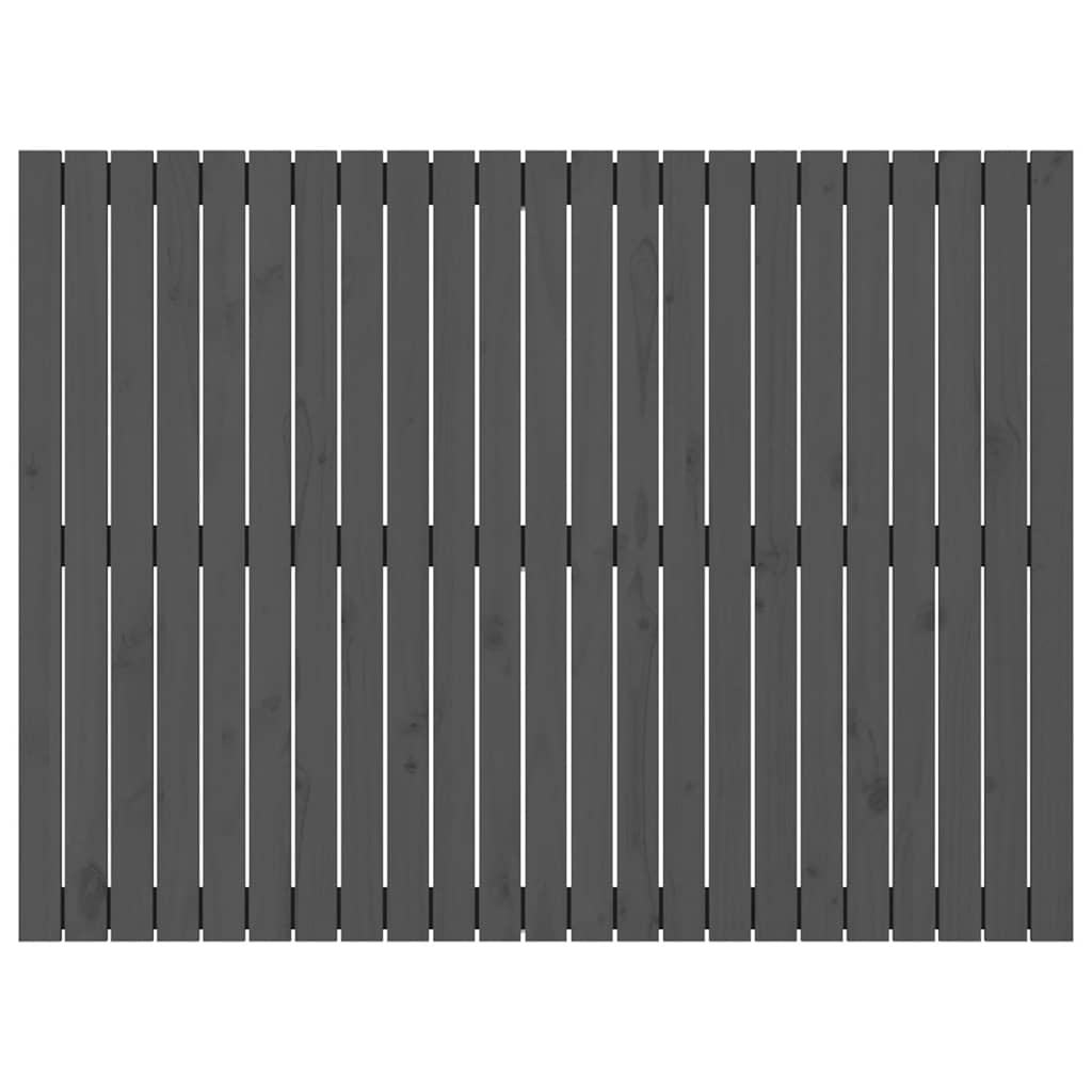 Κεφαλάρι Τοίχου Γκρι 146,5x3x110 εκ. από Μασίφ Ξύλο Πεύκου