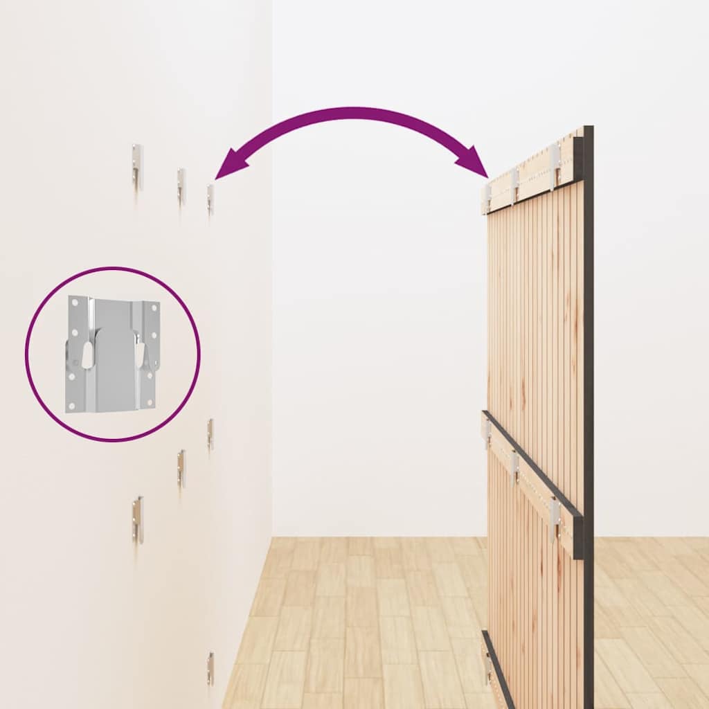 Κεφαλάρι Τοίχου Γκρι 146,5x3x110 εκ. από Μασίφ Ξύλο Πεύκου