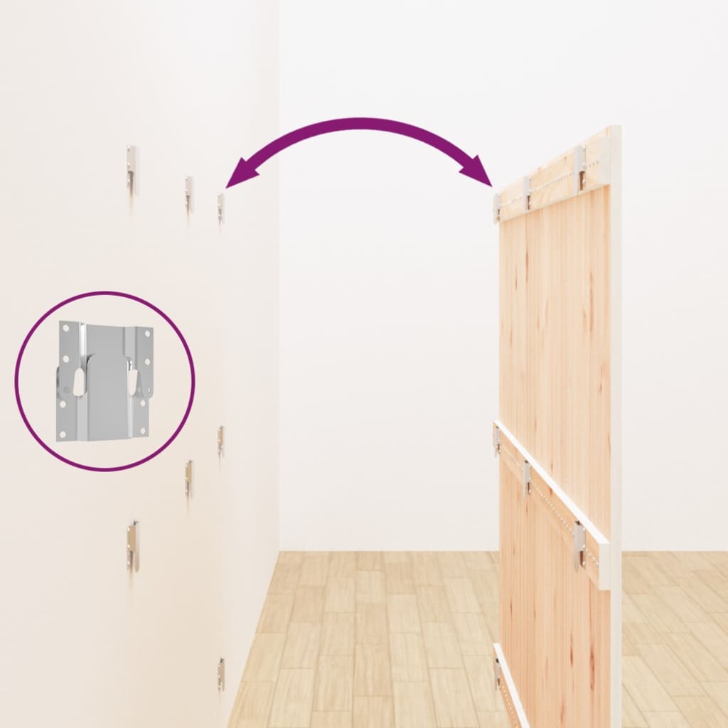 Κεφαλάρι Τοίχου Λευκό 159,5x3x110 εκ. από Μασίφ Ξύλο Πεύκου