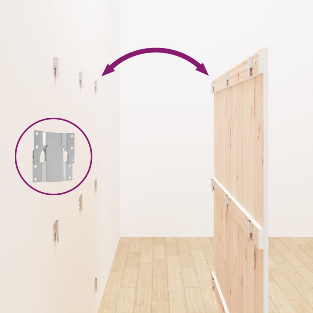 Κεφαλάρι Τοίχου Λευκό 166x3x110 εκ. από Μασίφ Ξύλο Πεύκου