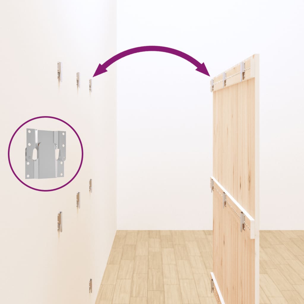 Κεφαλάρι Τοίχου Λευκό 140x3x110 εκ. από Μασίφ Ξύλο Πεύκου