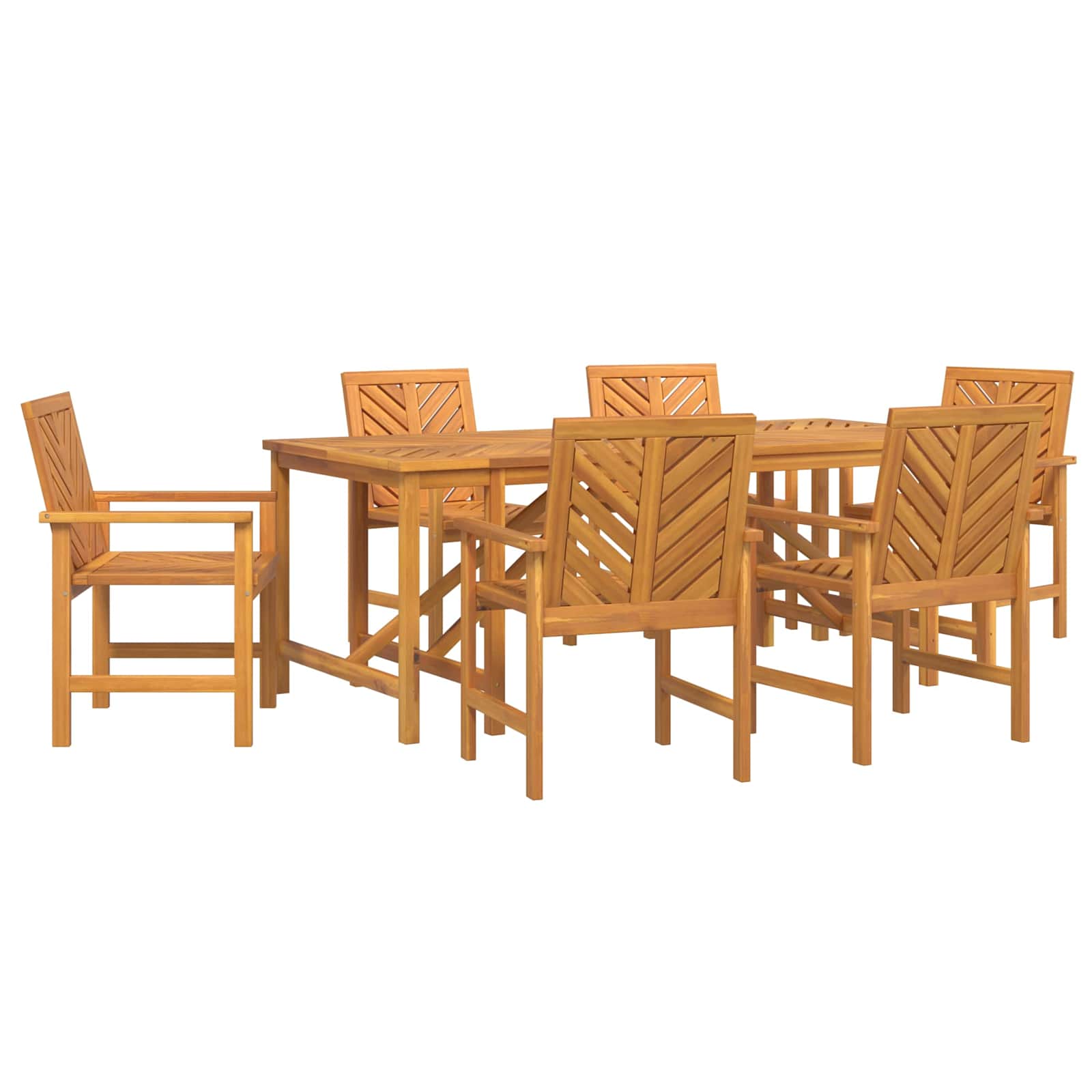 Σέτ φαγητού για κήπο 7 pcs Καφέ Στερεό Ξύλο Ακακίας