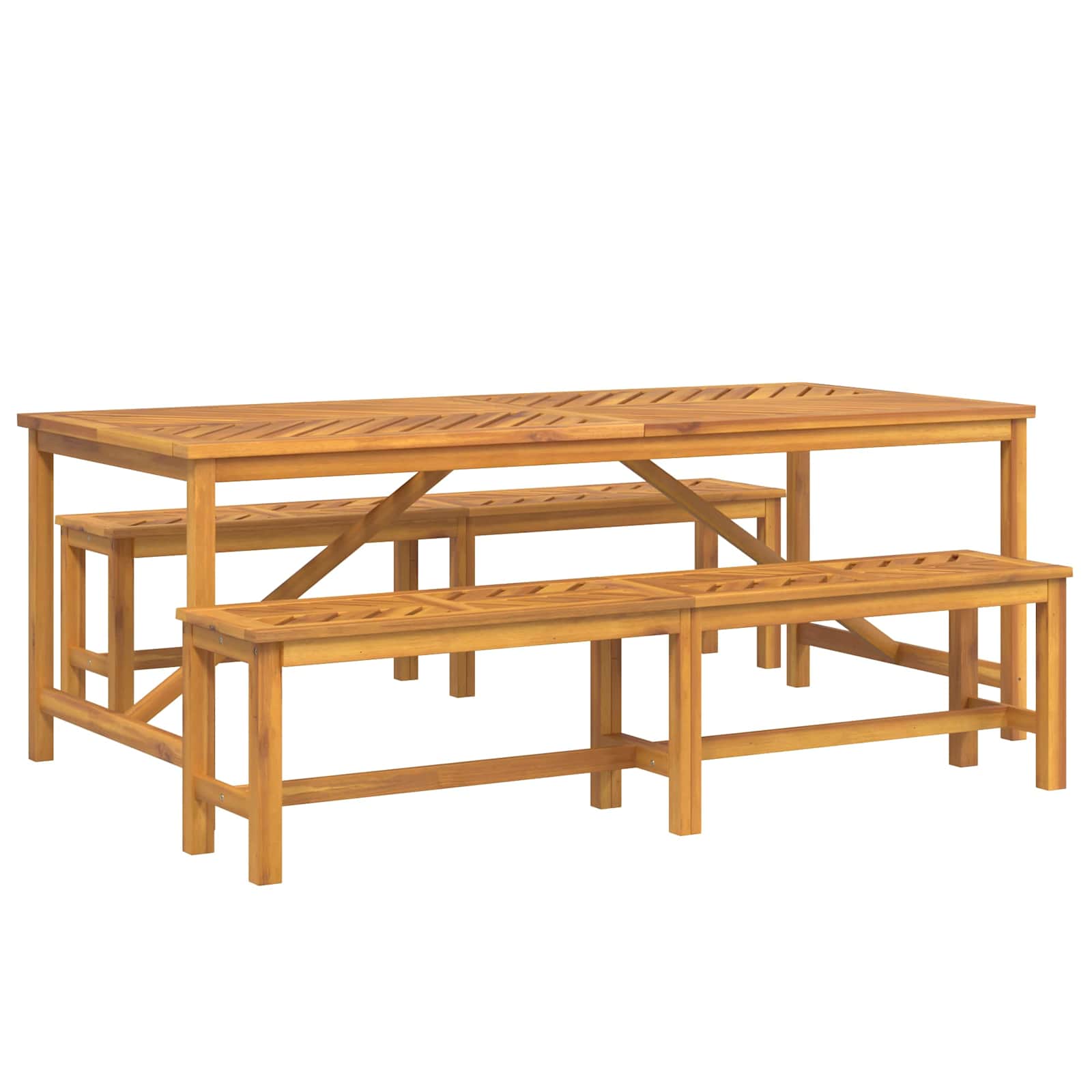 Σέτ φαγητού για κήπο 3 pcs Καφέ Στερεό Ξύλο Ακακίας - Pakobazaar