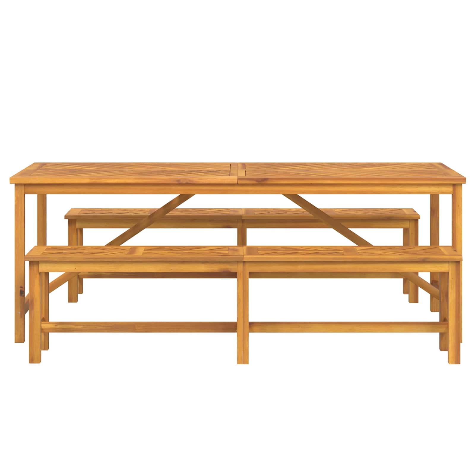 Σέτ φαγητού για κήπο 3 pcs Καφέ Στερεό Ξύλο Ακακίας - Pakobazaar