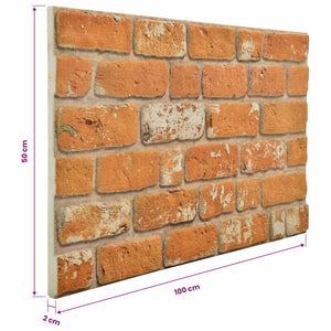 Πάνελ τοίχου 10 pcs Τούβλο 100 x 50 cm Αφρός EPS - Pakobazaar