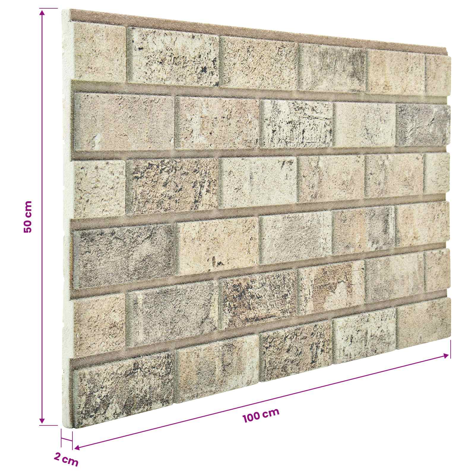 Πάνελ τοίχου 10 pcs Άμμος 100 x 50 cm Αφρός EPS - Pakobazaar