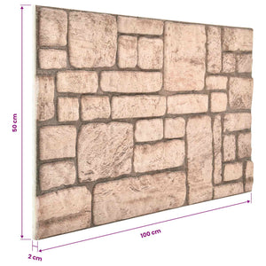 Πάνελ τοίχου 10 pcs Μπεζ 100 x 50 cm Αφρός EPS - Pakobazaar