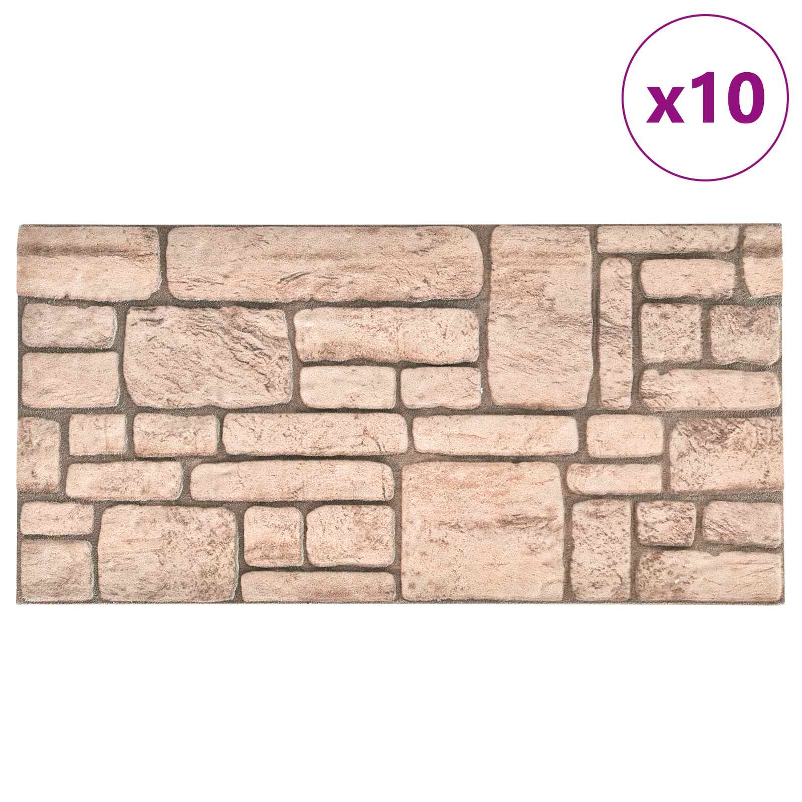 Πάνελ τοίχου 10 pcs Μπεζ 100 x 50 cm Αφρός EPS - Pakobazaar