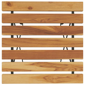 Τραπέζι Bistro Πτυσσόμ. 55x54x71 εκ. Μασίφ Ξύλο Teak & Ατσάλι