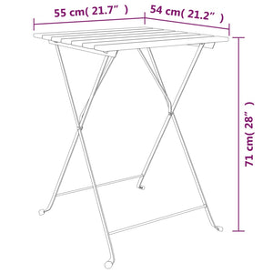 Τραπέζι Bistro Πτυσσόμ. 55x54x71 εκ. Μασίφ Ξύλο Teak & Ατσάλι