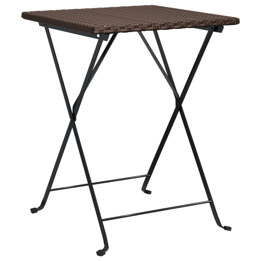 Τραπέζι Bistro Πτυσσόμενο Καφέ 55x54x71 εκ. από Συνθετικό Ρατάν