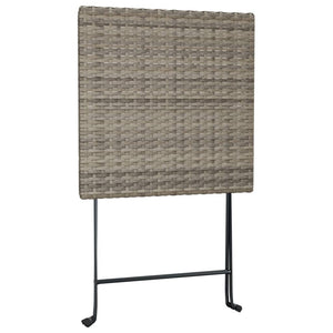 Τραπέζι Bistro Πτυσσόμενο Γκρι 55x54x71 εκ. από Συνθετικό Ρατάν
