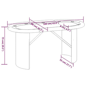 Τραπέζι Πόκερ για 10 Παίκτες Πράσινο 160 x 80 x 75 εκ. - Pakobazaar
