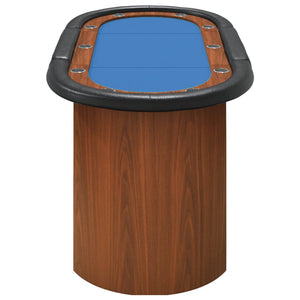 Τραπέζι Πόκερ για 10 Παίκτες Μπλε 160 x 80 x 75 εκ.