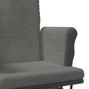 Πολυθρόνα Relax Σκούρο Γκρι Υφασμάτινη με Σκαμπό
