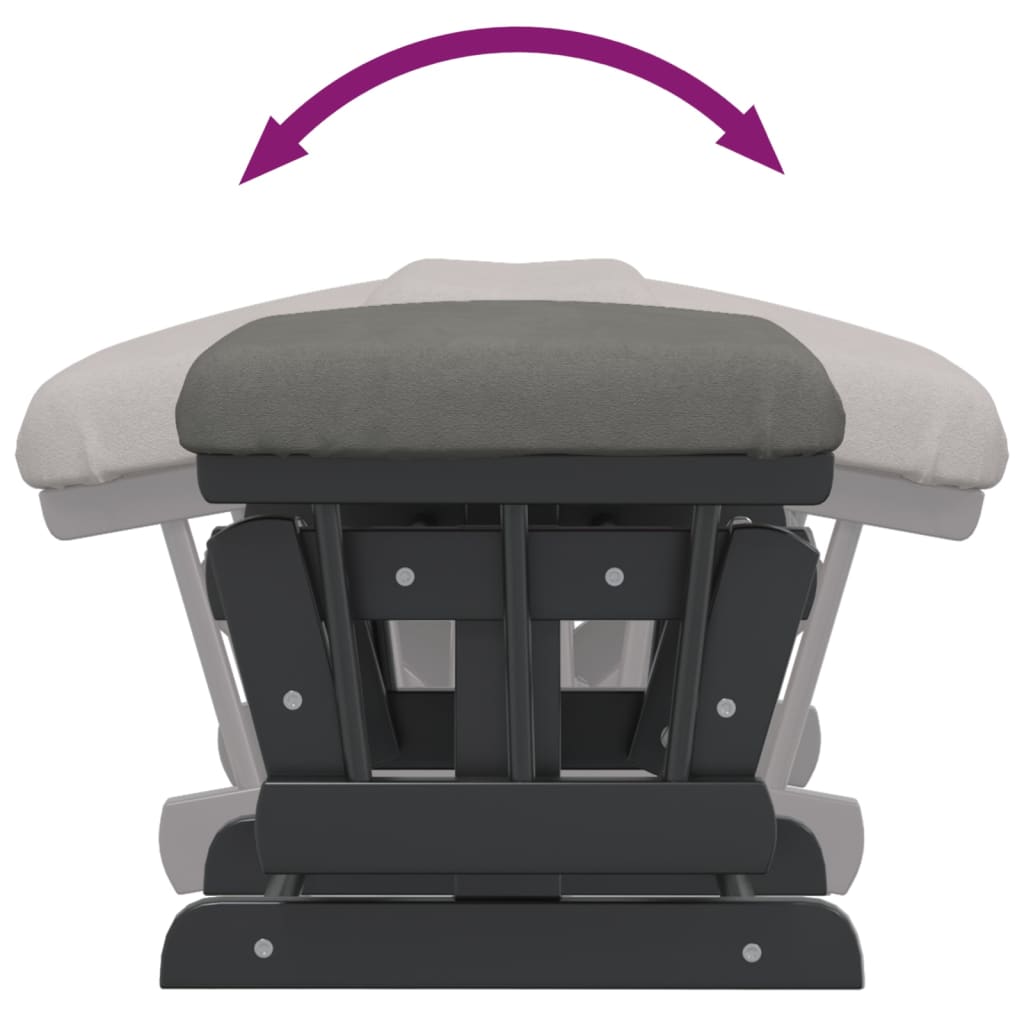 Πολυθρόνα Relax Σκούρο Γκρι Υφασμάτινη με Σκαμπό