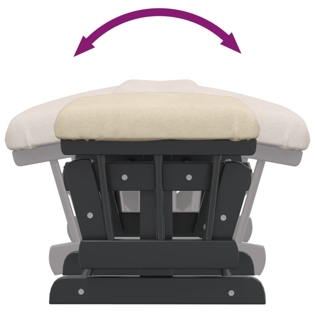 Πολυθρόνα Κουνιστή Λευκή Κρεμ Υφασμάτινη με Σκαμπό