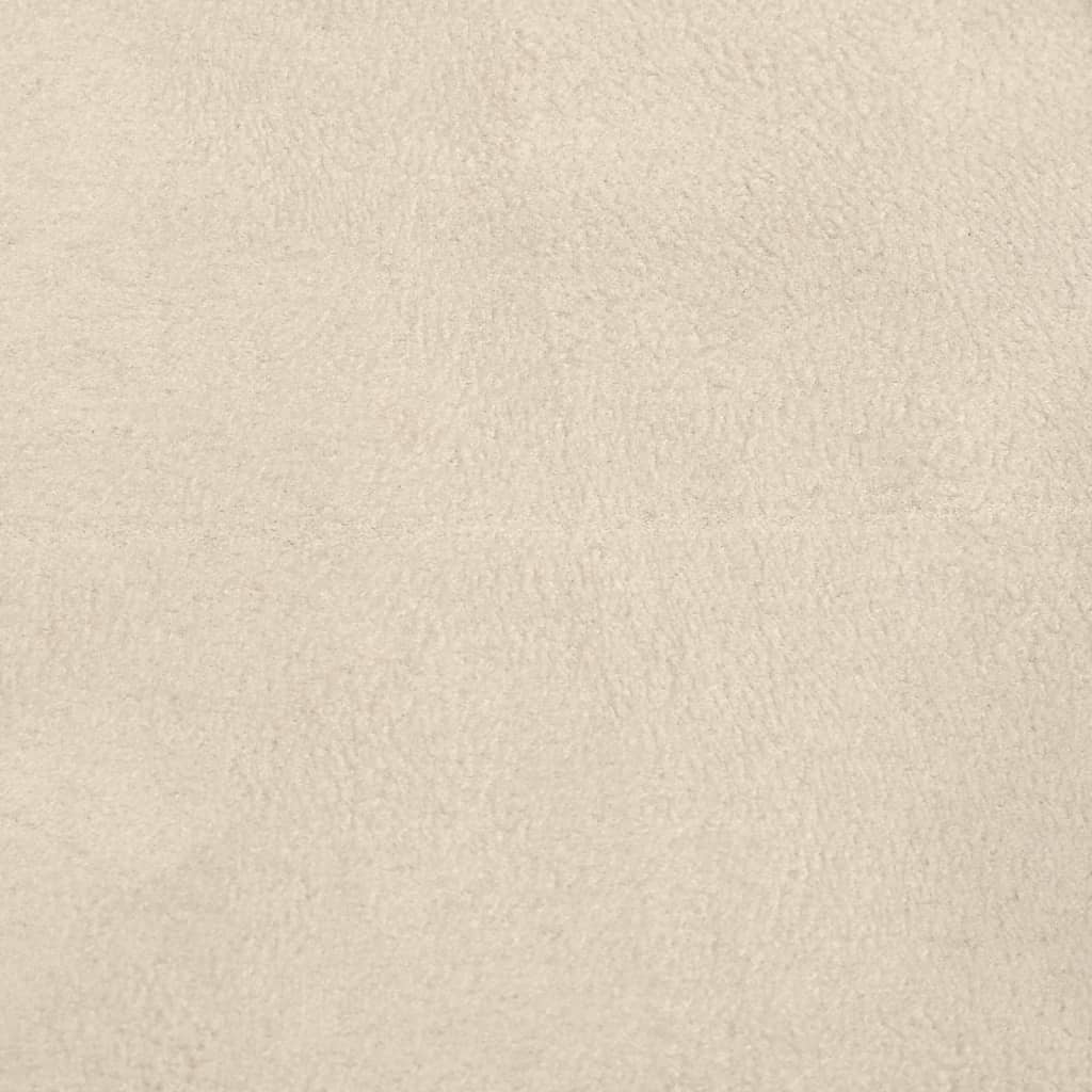 Πολυθρόνα Κουνιστή Λευκή Κρεμ Υφασμάτινη με Σκαμπό