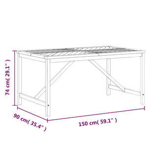 Τραπεζαρία Κήπου 150 x 90 x 74 εκ. από Μασίφ Ξύλο Ακακίας