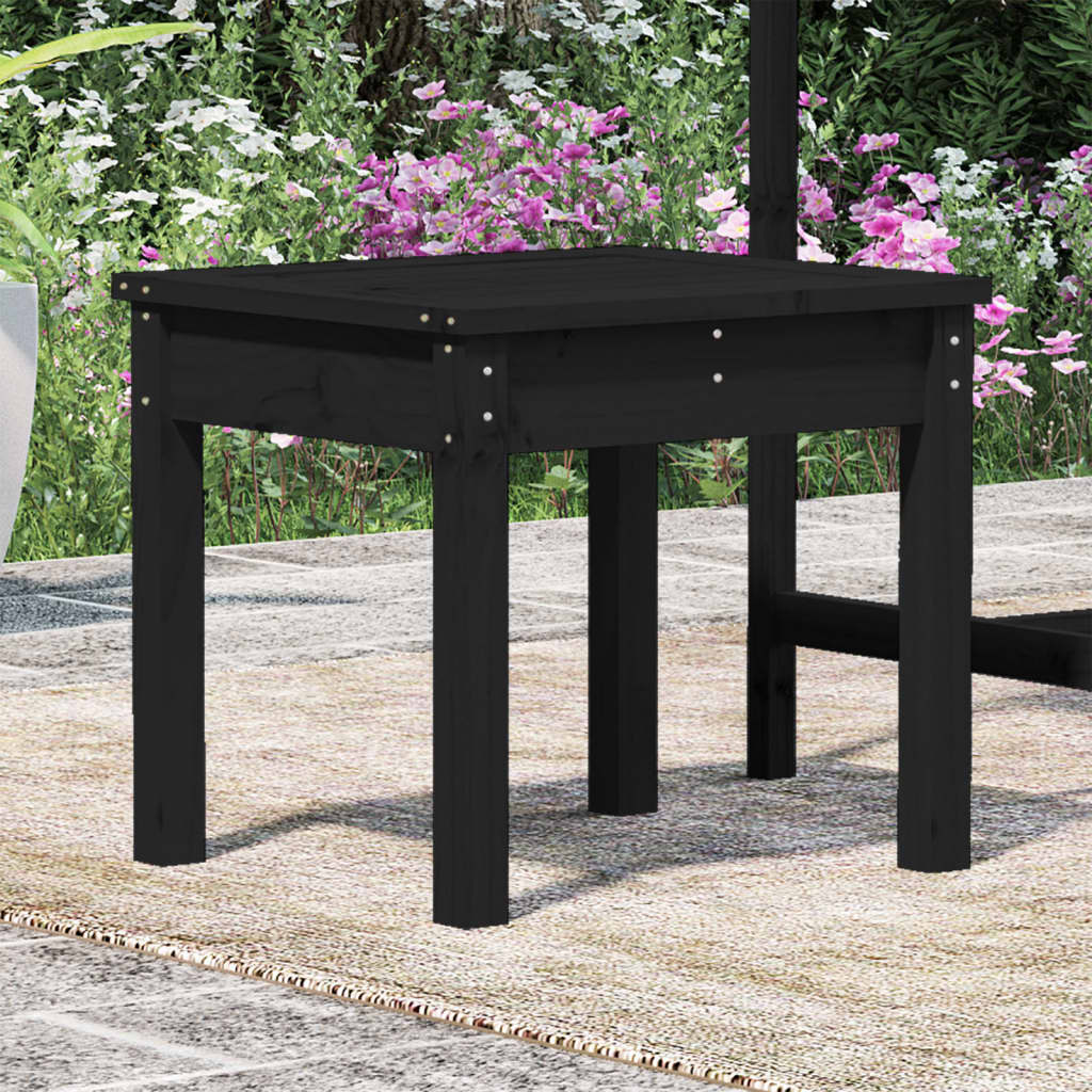 Παγκάκι Κήπου Μαύρο 50x44x45 εκ. από Μασίφ Ξύλο Πεύκου - Pakobazaar