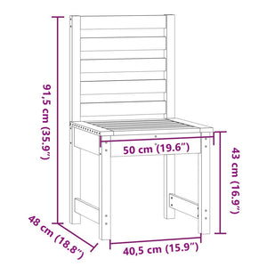 Καρέκλες Κήπου 2 τεμ. Λευκές 50x48x91,5 εκ. Μασίφ Ξύλο Πεύκου - Pakobazaar