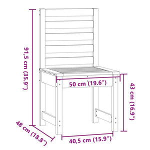 Καρέκλες Κήπου 2 τεμ. Γκρι 50x48x91,5 εκ. Μασίφ Ξύλο Πεύκου - Pakobazaar