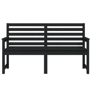 Παγκάκι Κήπου Μαύρο 159,5x48x91,5 εκ. από Μασίφ Ξύλο Πεύκου - Pakobazaar