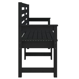 Παγκάκι Κήπου Μαύρο 159,5x48x91,5 εκ. από Μασίφ Ξύλο Πεύκου - Pakobazaar