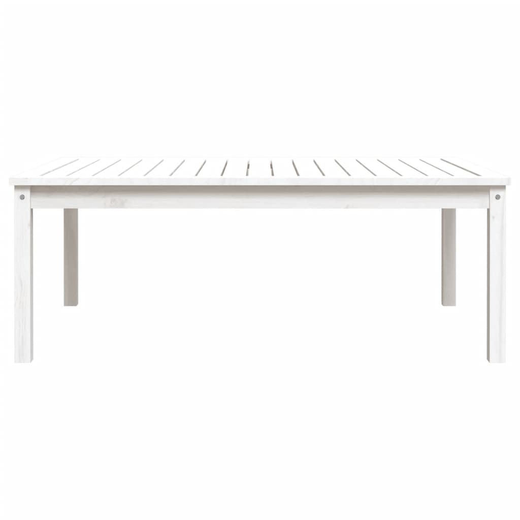 Τραπέζι Κήπου Λευκό 121x82,5x45 εκ. από Μασίφ Ξύλο Πεύκου