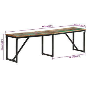 Πάγκος 160 x 35 x 46 εκ. από Μασίφ Ανακυκλωμένο Ξύλο