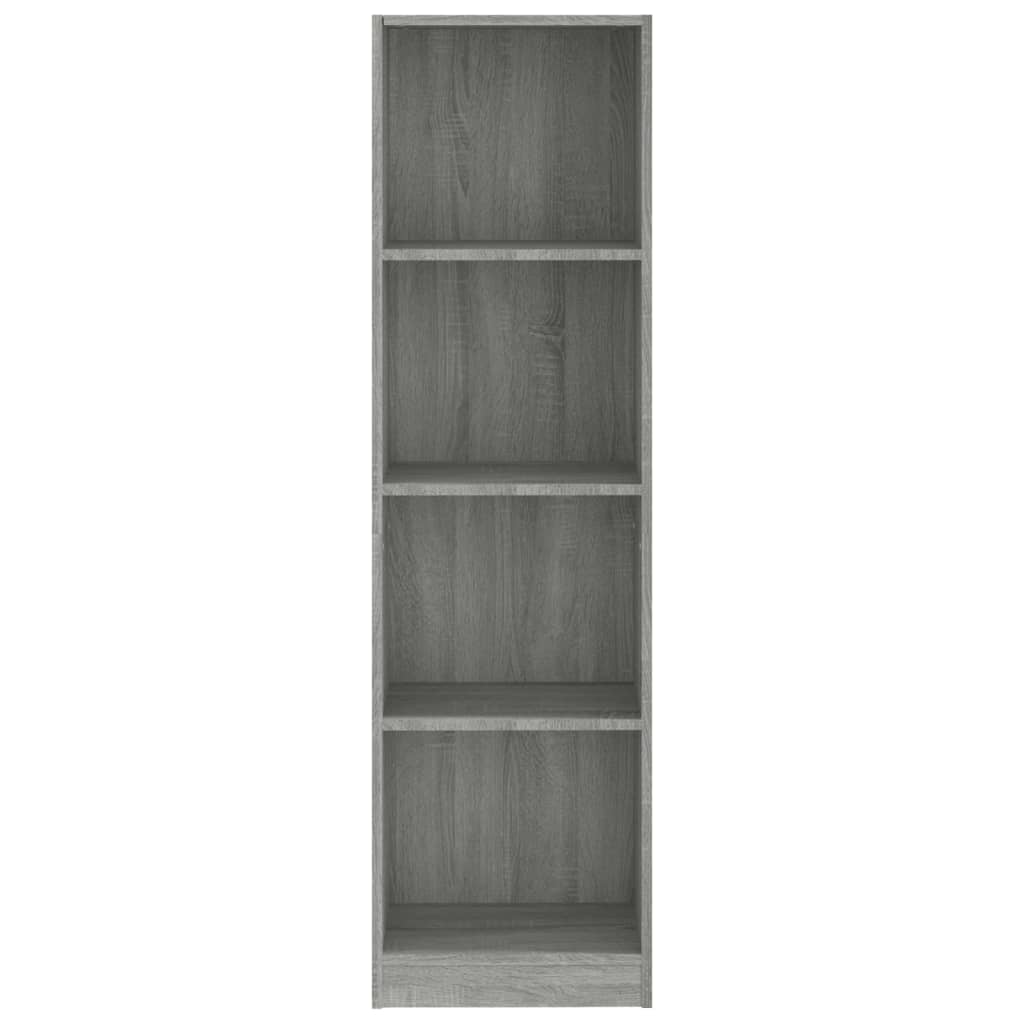 Βιβλιοθήκη με 4 Ράφια Γκρι Sonoma 40x24x143 εκ. Επεξεργ. Ξύλο - Pakobazaar
