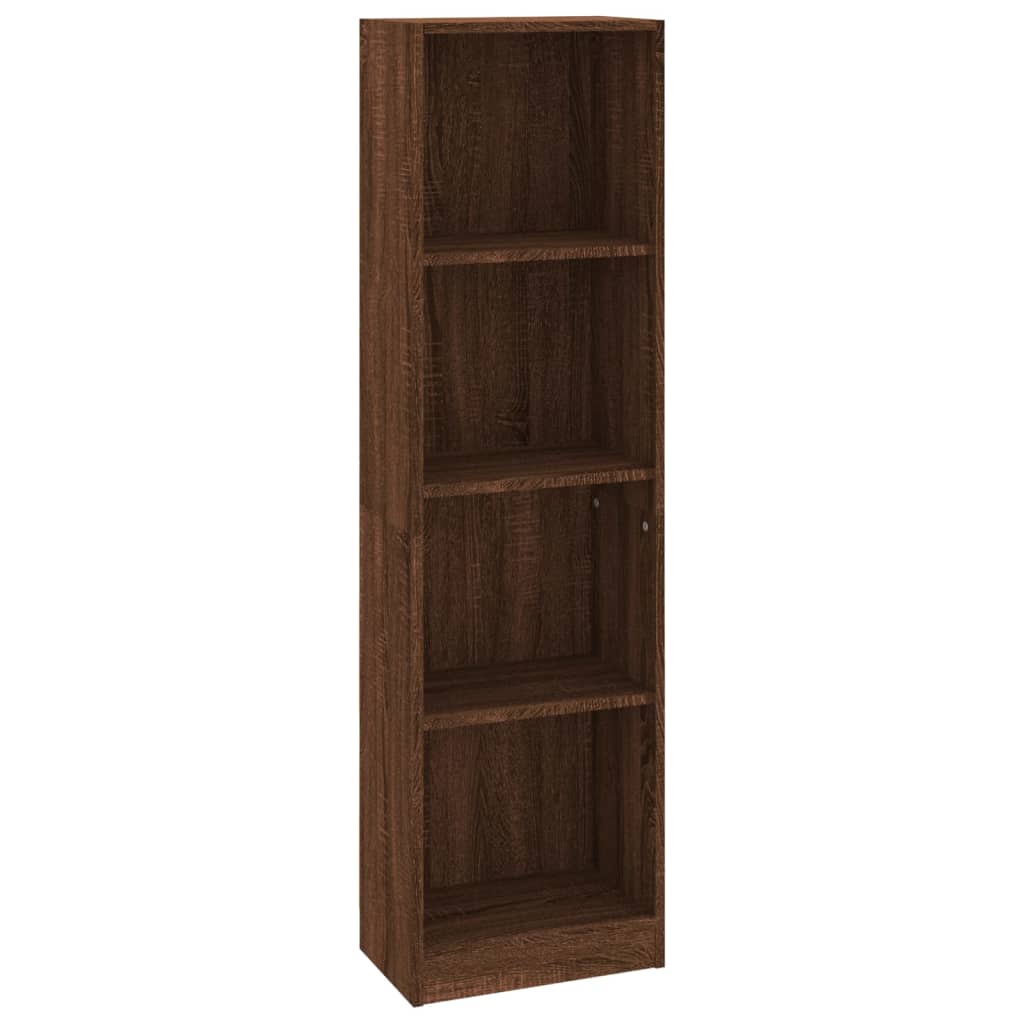 Βιβλιοθήκη με 4 Ράφια Καφέ Δρυς 40x24x143 εκ. Επεξεργ. Ξύλο - Pakobazaar