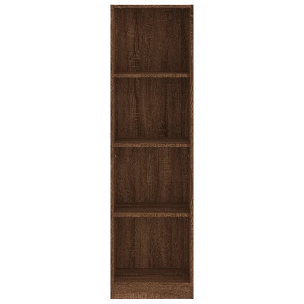 Βιβλιοθήκη με 4 Ράφια Καφέ Δρυς 40x24x143 εκ. Επεξεργ. Ξύλο - Pakobazaar