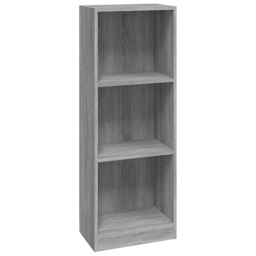 Βιβλιοθήκη με 3 Ράφια Γκρι Sonoma 40x24x109 εκ. Επεξεργ. Ξύλο - Pakobazaar