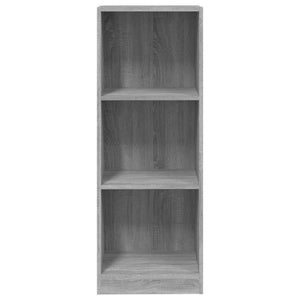 Βιβλιοθήκη με 3 Ράφια Γκρι Sonoma 40x24x109 εκ. Επεξεργ. Ξύλο