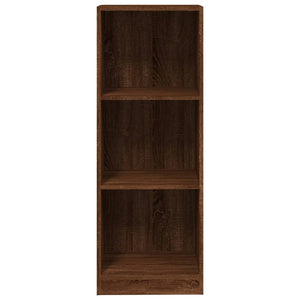 Βιβλιοθήκη με 3 Ράφια Καφέ Δρυς 40x24x109 εκ. Επεξεργ. Ξύλο