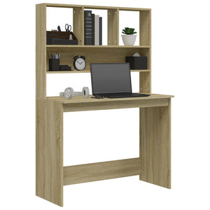 Γραφείο με Ράφια Sonoma Δρυς 102x45x148 εκ. Επεξεργασμένο Ξύλο