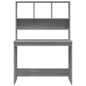Γραφείο με Ράφια Γκρι Sonoma 102x45x148 εκ. Επεξεργασμένο Ξύλο - Pakobazaar